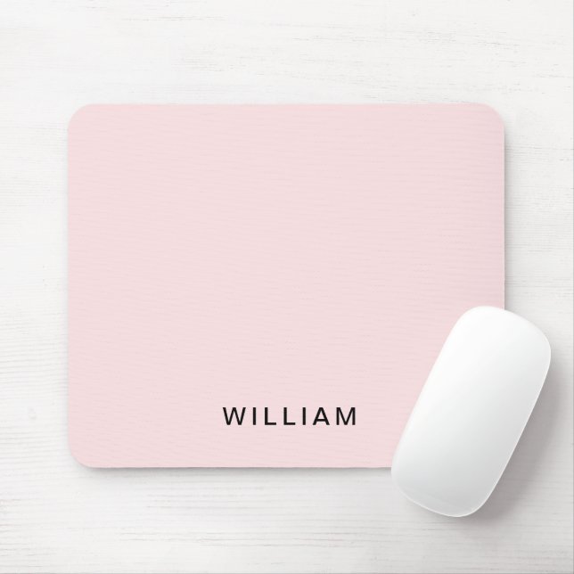 Personalized Pink & Name Monogram | Elegant Custom Mouse Pad (With Mouse)