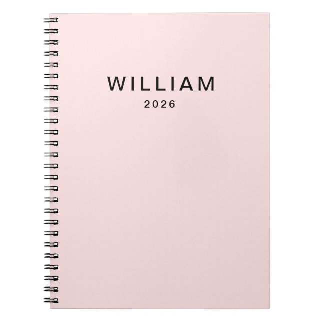 Personalized Pink & Name Monogram | Elegant Custom Notebook (Front)