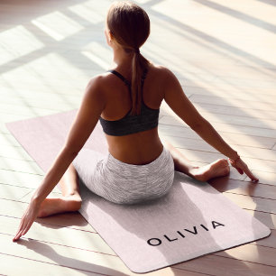 Personalized Pink & Name Monogram   Elegant Custom Yoga Mat