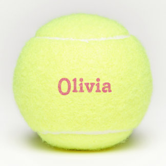 Personalized Pink Name Tennis Balls