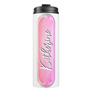 Personalized Pink Nameplate Custom Gift for Her Thermal Tumbler
