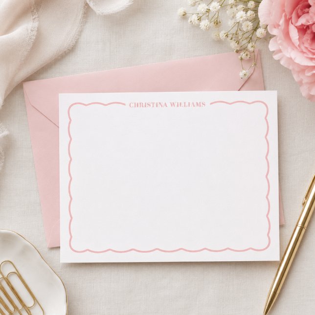 Personalized Pink Note Card Stationery (Creator Uploaded)
