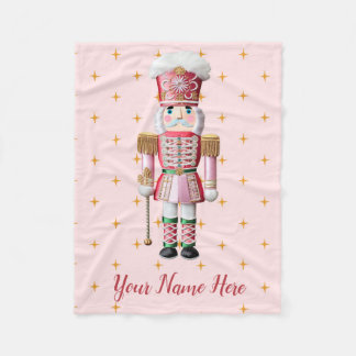 Personalized Pink Nutcracker Christmas Blanket