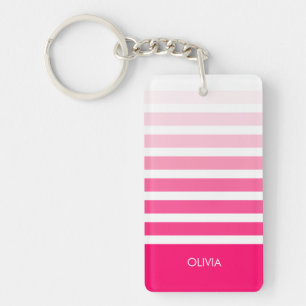 Personalized Pink Ombre Name Keychain