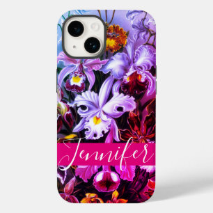 Personalized Pink Ombre Orchids iPhone 14 Case
