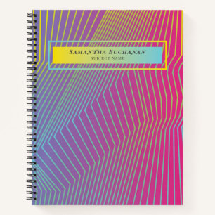 Personalized Pink Ombre Pattern Dot Grid Notebook