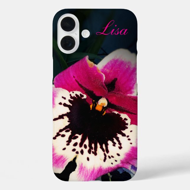 Personalized Pink Orchid Apple iPhone Case (Back)