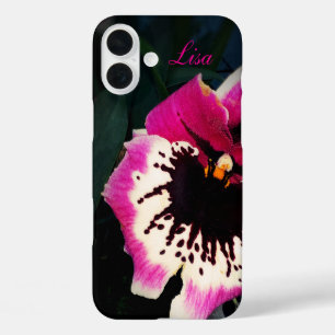Personalized Pink Orchid Apple iPhone Case
