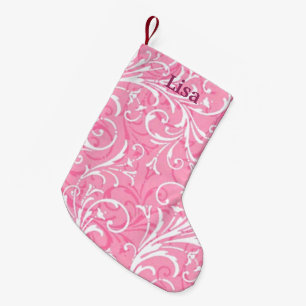 Personalized Pink Ornamental Christmas Stocking