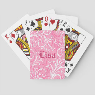 Personalized Pink Ornamental Playing Cards