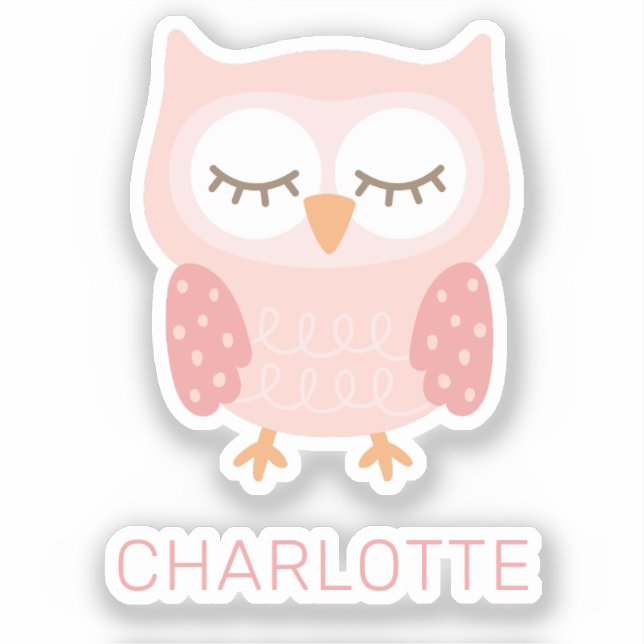 Personalized Pink Owl cute girls (Front)