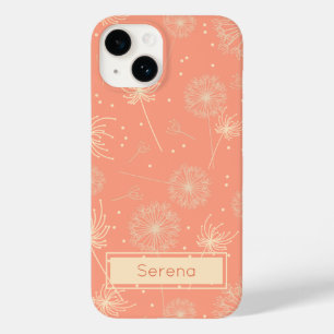 Personalized Pink Pastel Floral Dandelion Pattern Case-Mate iPhone 14 Case