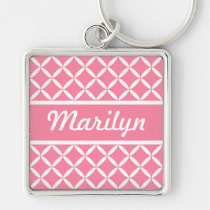 Personalized Pink Pattern Keychain