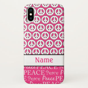 Personalized Pink Peace Sign iPod Touch Case