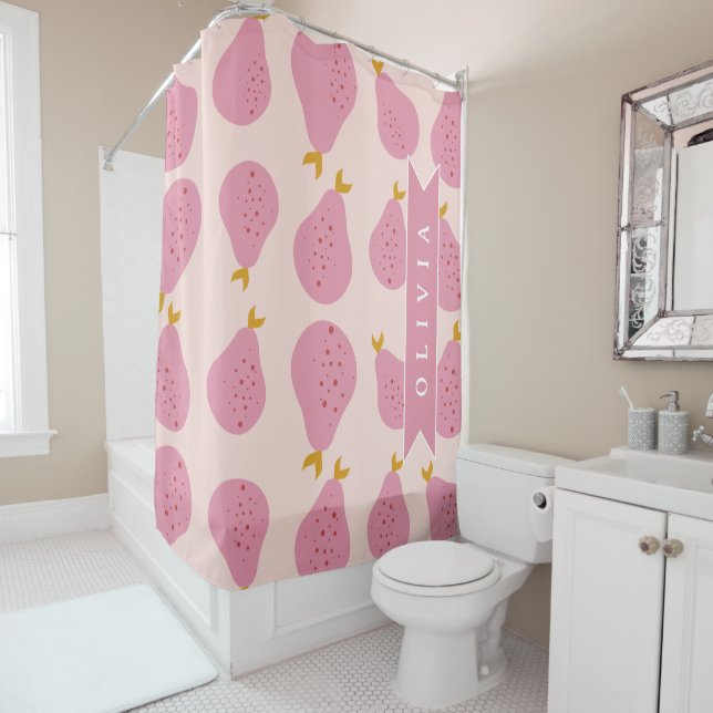 Personalized Pink Pear Pattern Cute Girly Fruit (In Situ)
