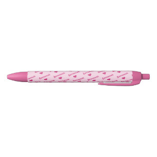 Personalized Pink Pen - Any Name with Hearts