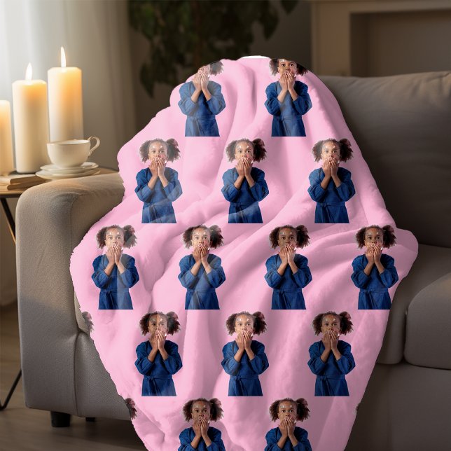 Personalized Pink Photo Collage Kids Birthday  Sherpa Blanket (Creator Uploaded)