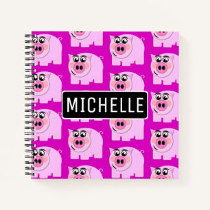 Personalized Pink Piggy Notebook