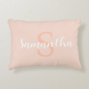 Personalized pink pillow with name initial