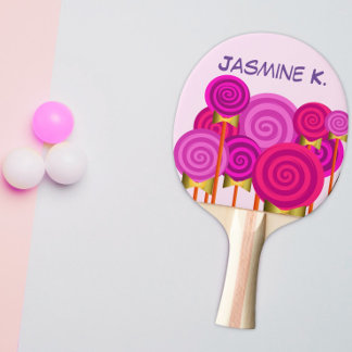 Personalized pink ping pong paddle