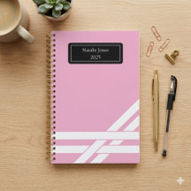 Personalized Pink Planner Custom Name Journal Note