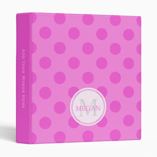 Personalized: Pink Polka Dot Binder