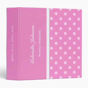 Personalized:  Pink Polka-dot Binder 2