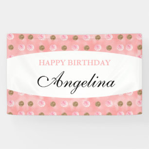 Personalized Pink Polka-Dot Birthday Banner