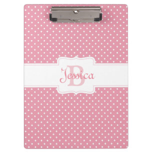 Personalized Pink Polka Dot Clipboard