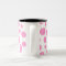 Personalized Pink Polka Dot Two-Toned Coffee Mug