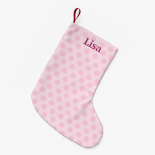 Personalized Pink Polka Dots Christmas Stocking