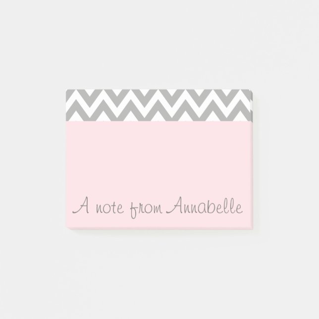 Personalized Pink Post It Notes Office Gift (Front)