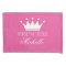 Personalized pink princess crown girls pillowcase