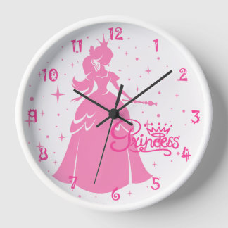Personalized Pink Princess Wall Clock