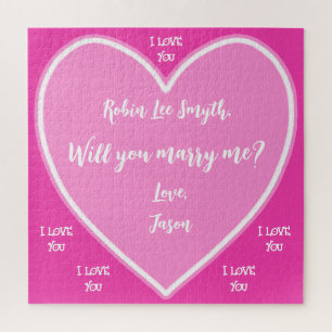 Personalized Pink Proposal Jigsaw Puzzle