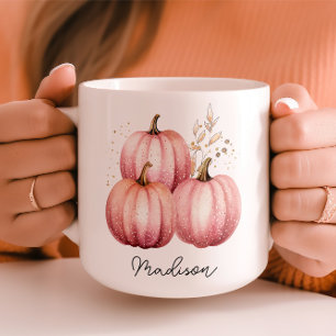 Personalized Pink Pumpkin Mug
