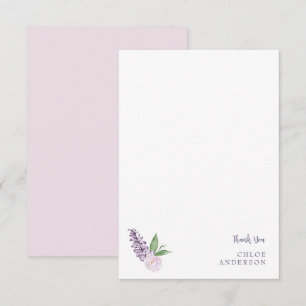 Personalized Pink & Purple Floral Thank You Card