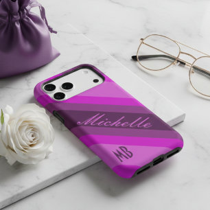 Personalized Pink & Purple Striped Name Monogram