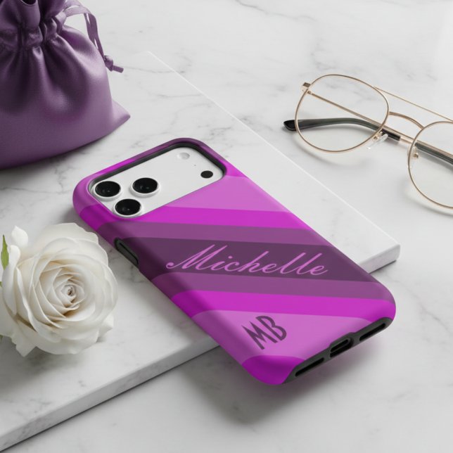 Personalized Pink & Purple Striped Name Monogram (Creator Uploaded)