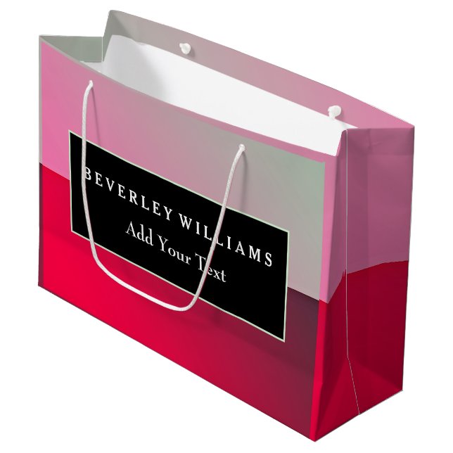 Personalized Pink Red Gift Paper Bag (Front Angled)