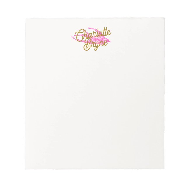 Personalized Pink Retro Swallow  Notepad (Front)