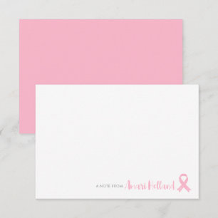 Personalized Pink Ribbon Note Card