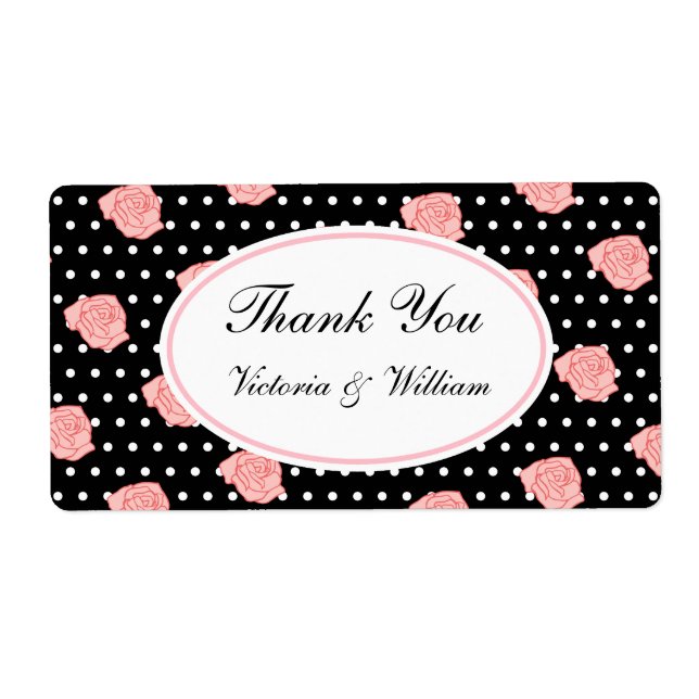 Personalized Pink Rose Labels (Front)