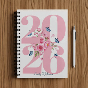 Personalized Pink Rose Planner