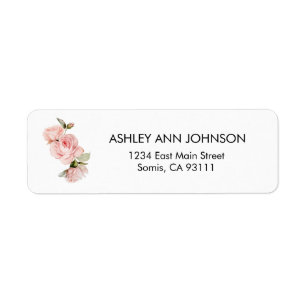 Personalized Pink Rose Return Address Labels