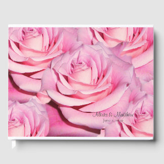 Personalized Pink roses guest book