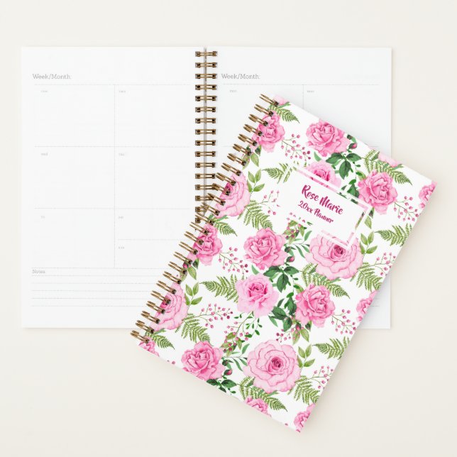 Personalized Pink Roses Planner (Display)