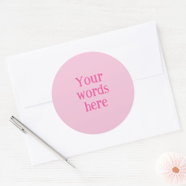 Personalized Pink Round Stickers (Envelope)
