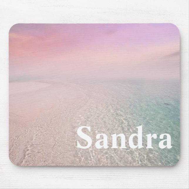 personalized pink sand beach mouse pad (Front)
