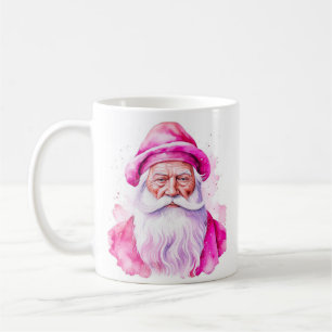 Personalized Pink Santa and Snowman Christmas Coffee Mug
